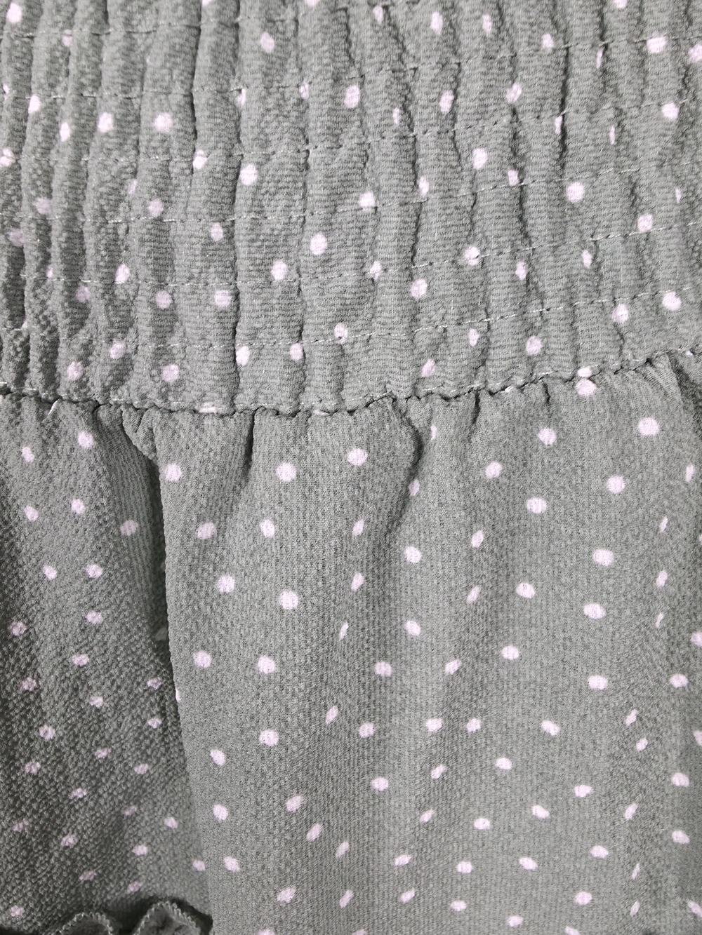 Altar'd State Sage Green Polka Dot Tiered Ruffle Mini Skirt - Size Large - Picture 2 of 6